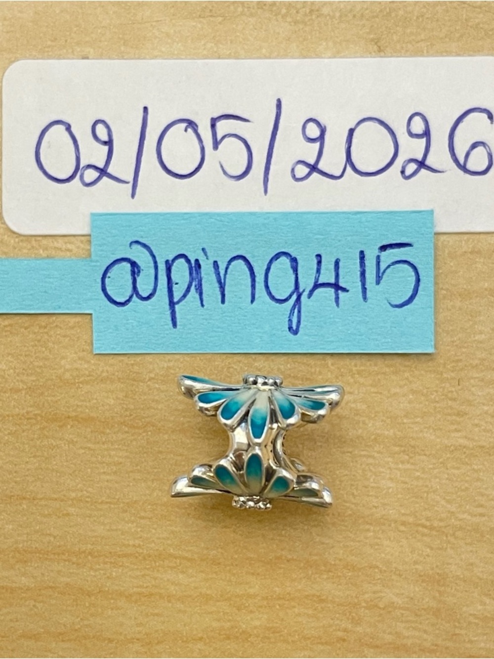 Pandora Blue Green Daisy Flower Charm - Picture 9 of 16
